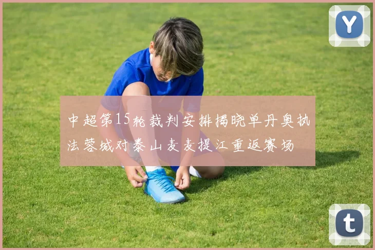 中超第15轮裁判安排揭晓单丹奥执法蓉城对泰山麦麦提江重返赛场