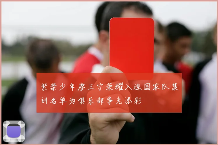 紫禁少年廖三宁荣耀入选国家队集训名单为俱乐部争光添彩